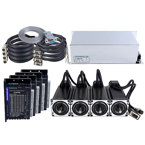 TES Series 4 Axis 3.0Nm(424.83oz.in) Nema 23 Closed Loop Stepper Kit & Driver CL57TE w/ Power Supply - 4-CLTES30A | StepperOnline CA