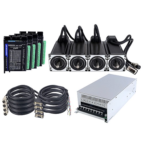 TS Series 4 Axis 3.0Nm(424.83oz.in) Nema 23 Closed Loop Stepper Kit w/ Power Supply - 4-CLTS30A-V41 | StepperOnline CA