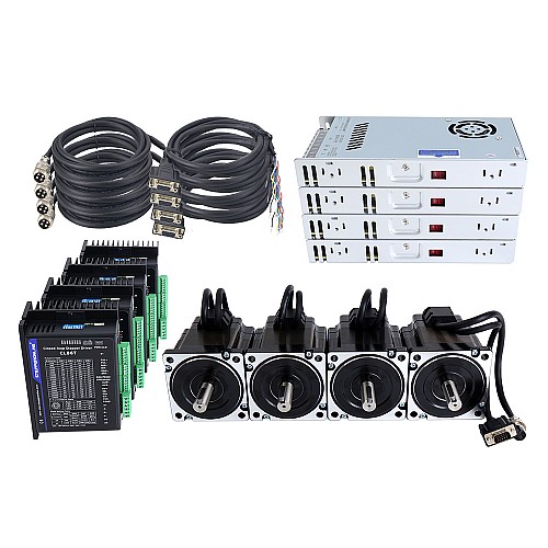TS Series 4 Axis 4.30Nm(608.93oz.in) Nema 34 Closed Loop Stepper Kit w/ Power Supply - 4-CLTS48-V41 | StepperOnline CA