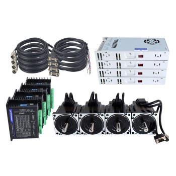 TS Series 4 Axis 4.30Nm(608.93oz.in) Nema 34 Closed Loop Stepper Kit w/ Power Supply