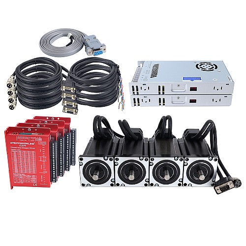 YS Series 4 Axis 4.00Nm(566.45oz.in) Nema 24 Closed Loop Stepper Kit V2.0 w/ Power Supply - 4-CLYS40-V20 | StepperOnline CA