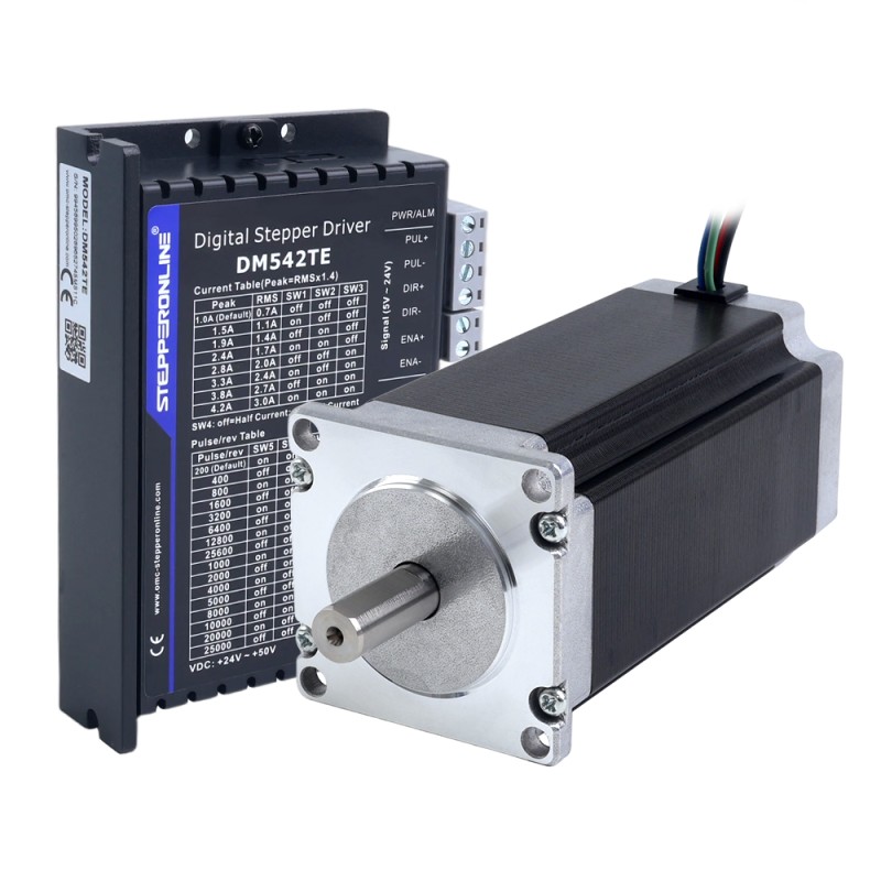 TES Series 1 Axis Stepper CNC Kit 3.0Nm(424.83oz.in) Nema 23 Stepper Motor & Driver DM542TE - 1-DM542TE-23HS45 | StepperOnline CA