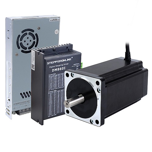 1 Axis Stepper CNC Kit 12.0Nm(1699.34oz.in) Nema 34 Stepper Motor & Driver & 60V Power Supply - 1-DM860I-S120 | StepperOnline CA 1 Axis Stepper CNC Kit 12.0Nm(1699.34oz.in) Nema 34 Stepper Motor & Driver & 60V Power Supply - 1-DM860I-S120 | StepperOnline CA