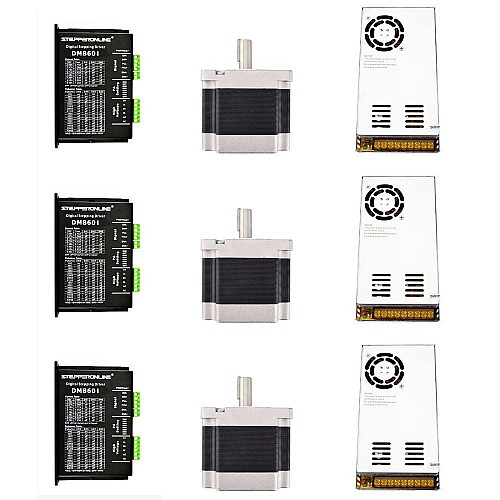 3 Axis CNC Router Kit 4.5Nm(637oz.in) Nema 34 Stepper Motor & Driver - 3-DM860I-34HS31 | StepperOnline CA