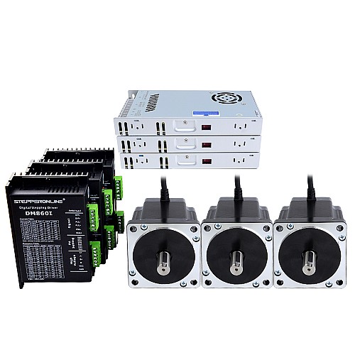 3 Axis Stepper CNC Kit 8.0Nm(1132.89oz.in) Nema 34 Stepper Motor & Driver & 60V Power Supply - 3-DM860I-S80 | StepperOnline CA