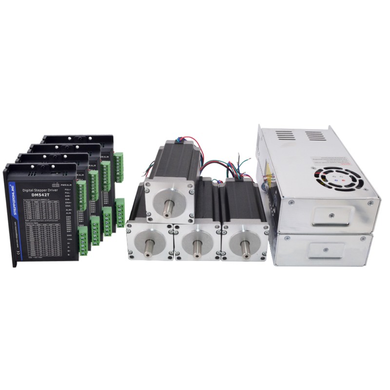 4 Axis CNC Router Kit 3.0Nm(425oz.in) Nema 23 Stepper Motor & Driver - 4-DM542T-23HS45 | StepperOnline CA