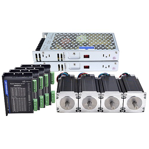 S Series 4 Axis CNC Router Kit 3.0Nm(425oz.in) Nema 23 Stepper Motor & Driver - 4-DM542T-S30 | StepperOnline CA S Series 4 Axis CNC Router Kit 3.0Nm(425oz.in) Nema 23 Stepper Motor & Driver - 4-DM542T-S30 | StepperOnline CA