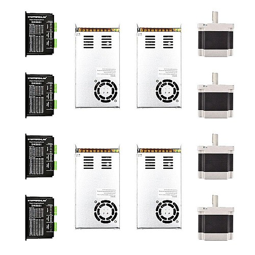 4 Axis CNC Router Kit 4.5Nm(637oz.in) Nema 34 Stepper Motor & Driver - 4-DM860I-34HS31 | StepperOnline CA