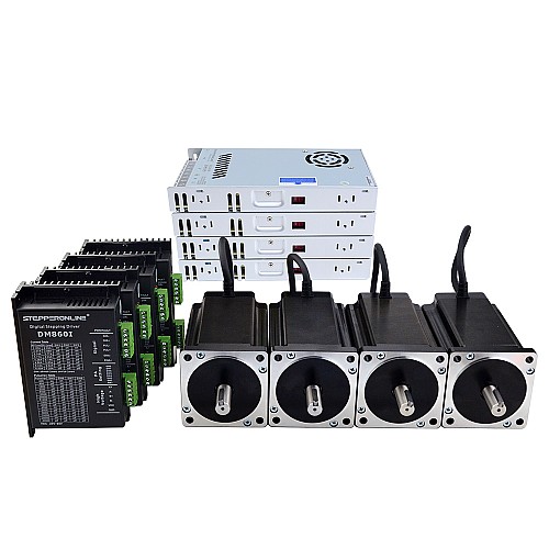 4 Axis CNC Router Kit 13.0Nm(1841oz.in) Nema 34 Stepper Motor & Driver & 60V Power Supply - 4-DM860I-S120 | StepperOnline CA