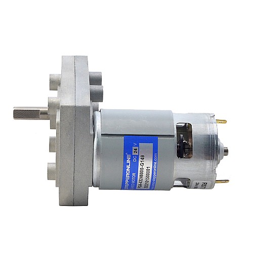 Brushed 24V DC Gear Motor 100Kg.cm/32RPM w/ 149:1 Rectangular Spur Gearbox - FGA-43246000-G149 | StepperOnline CA Brushed 24V DC Gear Motor 100Kg.cm/32RPM w/ 149:1 Rectangular Spur Gearbox - FGA-43246000-G149 | StepperOnline CA