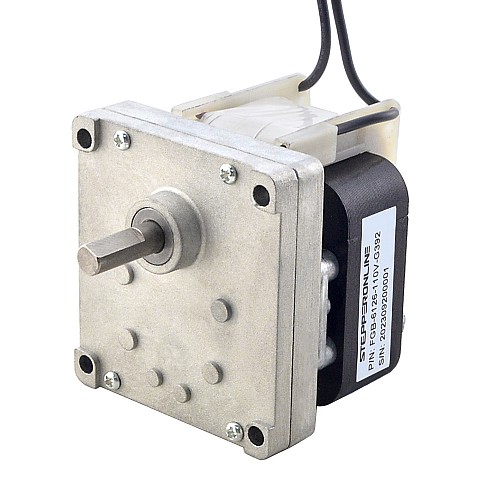 110V AC Gear Motor 50Kg.cm/7.8RPM w/ 392:1 Rectangular Spur Gearbox - FGB-6126-110V-G392 | StepperOnline CA
