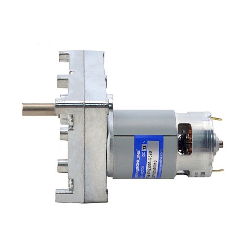 Brushed 12V DC Gear Motor 100Kg.cm/4RPM w/ 590:1 Rectangular Spur Gearbox - FGE-43123000-G590 | StepperOnline CA