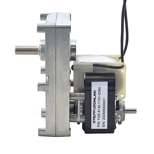 110V AC Gear Motor 100Kg.cm/5.5RPM w/ 590:1 Rectangular Spur Gearbox - FGE-6130-110V-G590 | StepperOnline CA