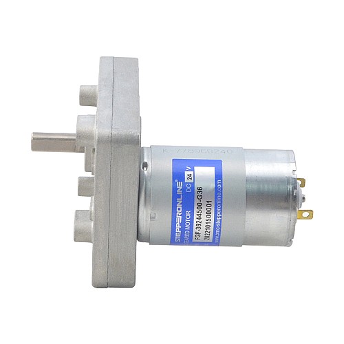 Brushed 24V DC Gear Motor 7Kg.cm/100RPM w/ 36:1 Rectangular Spur Gearbox - FGF-36244500-G36 | StepperOnline CA