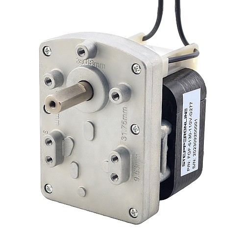 110V AC Gear Motor 40Kg.cm/8RPM w/ 277:1 Rectangular Spur Gearbox - FGF-6130-110V-G277 | StepperOnline CA