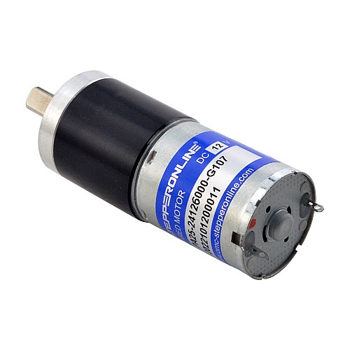 Brushed 12V DC Gear Motor 2.25Kg.cm/42RPM w/ 107.17:1 Planetary Gearbox - PA25-24126000-G107 | StepperOnline CA