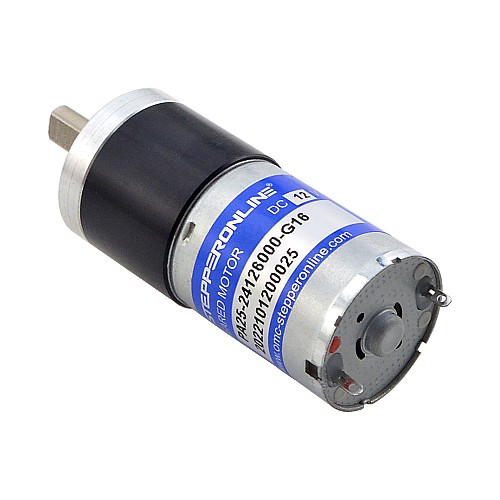 Brushed 12V DC Gear Motor 0.38Kg.cm/281RPM w/ 16:1 Planetary Gearbox - PA25-24126000-G16 | StepperOnline CA Brushed 12V DC Gear Motor 0.38Kg.cm/281RPM w/ 16:1 Planetary Gearbox - PA25-24126000-G16 | StepperOnline CA