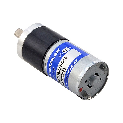 Brushed 12V DC Gear Motor 0.46Kg.cm/237RPM w/ 19:1 Planetary Gearbox - PA25-24126000-G19 | StepperOnline CA
