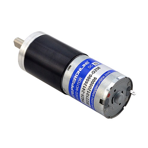 Brushed 12V DC Gear Motor 4.6Kg.cm/17RPM w/ 256:1 Planetary Gearbox - PA25-24126000-G256 | StepperOnline CA