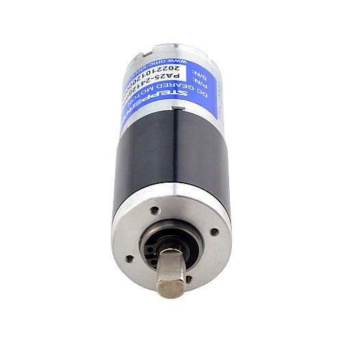 Brushed 12V DC Gear Motor 4.6Kg.cm/17RPM w/ 256:1 Planetary Gearbox - PA25-24126000-G256 | StepperOnline CA