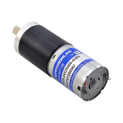 Brushed 12V DC Gear Motor 5.5Kg.cm/15RPM w/ 304:1 Planetary Gearbox - PA25-24126000-G304 | StepperOnline CA