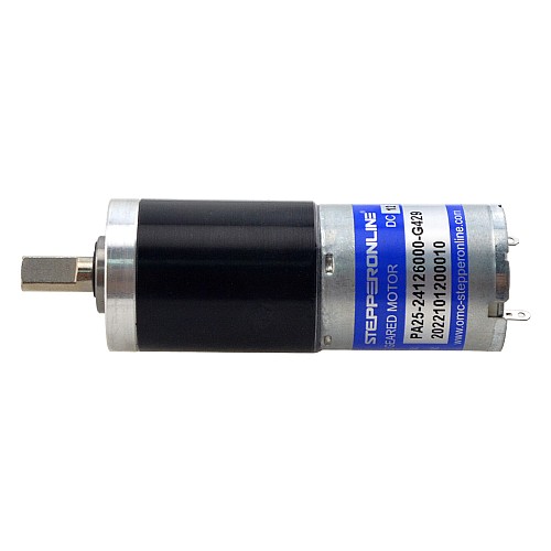 Brushed 12V DC Gear Motor 7.7Kg.cm/10.5RPM w/ 428.68:1 Planetary Gearbox - PA25-24126000-G429 | StepperOnline CA