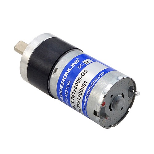 Brushed 12V DC Gear Motor 0.13Kg.cm/947RPM w/ 4.75:1 Planetary Gearbox - PA25-24126000-G5 | StepperOnline CA