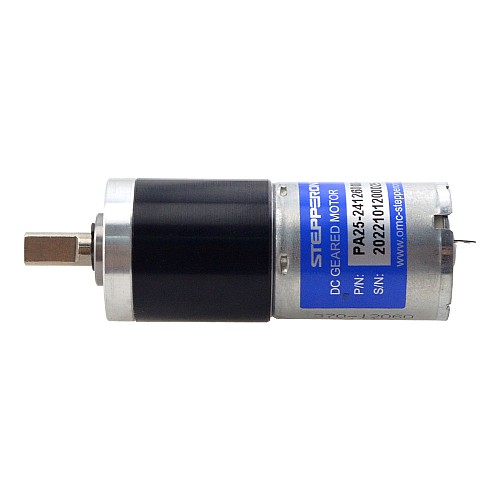 Brushed 12V DC Gear Motor 1.3Kg.cm/70RPM w/ 64:1 Planetary Gearbox - PA25-24126000-G64 | StepperOnline CA