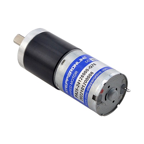 Brushed 12V DC Gear Motor 1.6Kg.cm/59RPM w/ 76:1 Planetary Gearbox - PA25-24126000-G76 | StepperOnline CA