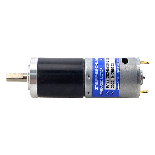 Brushed 24V DC Gear Motor 3.6Kg.cm/46RPM w/ 99.5:1 Planetary Gearbox - PA28-28245800-G100 | StepperOnline CA Brushed 24V DC Gear Motor 3.6Kg.cm/46RPM w/ 99.5:1 Planetary Gearbox - PA28-28245800-G100 | StepperOnline CA
