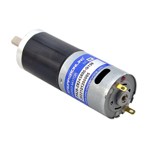 Brushed 24V DC Gear Motor 5.1Kg.cm/33RPM w/ 139:1 Planetary Gearbox - PA28-28245800-G139 | StepperOnline CA Brushed 24V DC Gear Motor 5.1Kg.cm/33RPM w/ 139:1 Planetary Gearbox - PA28-28245800-G139 | StepperOnline CA