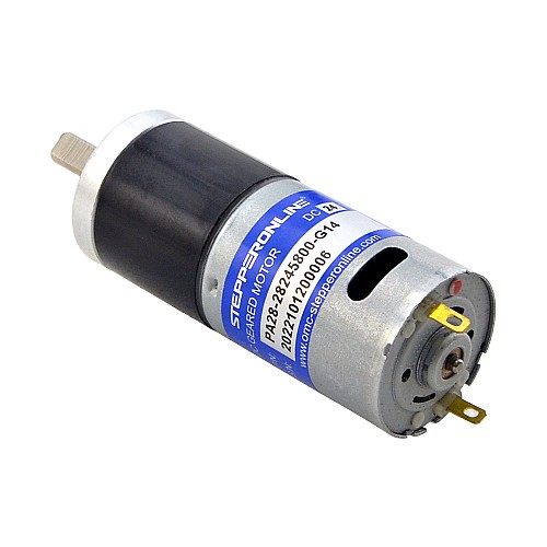 Brushed 24V DC Gear Motor 0.57Kg.cm/334RPM w/ 13.7:1 Planetary Gearbox - PA28-28245800-G14 | StepperOnline CA
