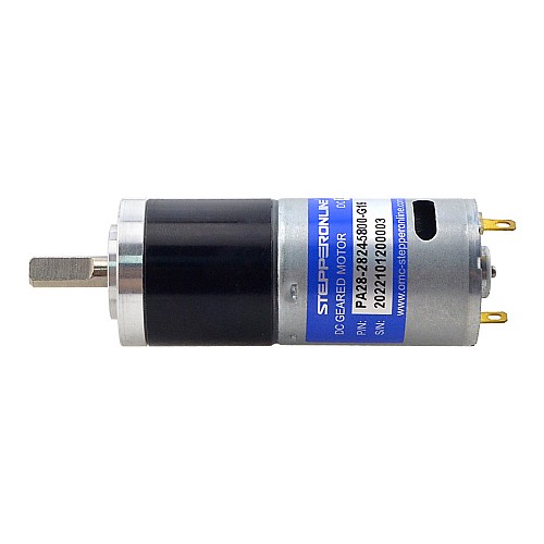 Brushed 24V DC Gear Motor 0.8Kg.cm/239RPM w/ 19.2:1 Planetary Gearbox - PA28-28245800-G19 | StepperOnline CA