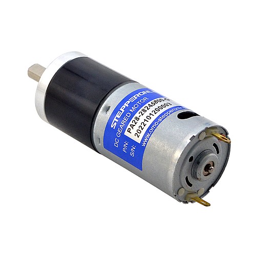 Brushed 24V DC Gear Motor 0.8Kg.cm/239RPM w/ 19.2:1 Planetary Gearbox - PA28-28245800-G19 | StepperOnline CA