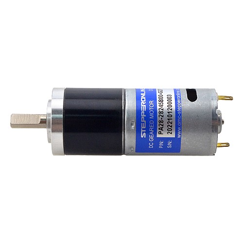 Brushed 24V DC Gear Motor 1.1Kg.cm/171RPM w/ 26.8:1 Planetary Gearbox - PA28-28245800-G27 | StepperOnline CA