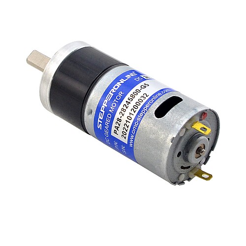 CN On Sale - Brushed 24V DC Gear Motor 0.24Kg.cm/888RPM w/ 5.18:1 Planetary Gearbox - CN-PA28-28245800-G5 | StepperOnline CA