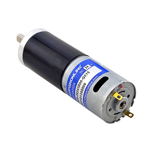 Brushed 24V DC Gear Motor 16Kg.cm/8.9RPM w/ 515:1 Planetary Gearbox - PA28-28245800-G515 | StepperOnline CA