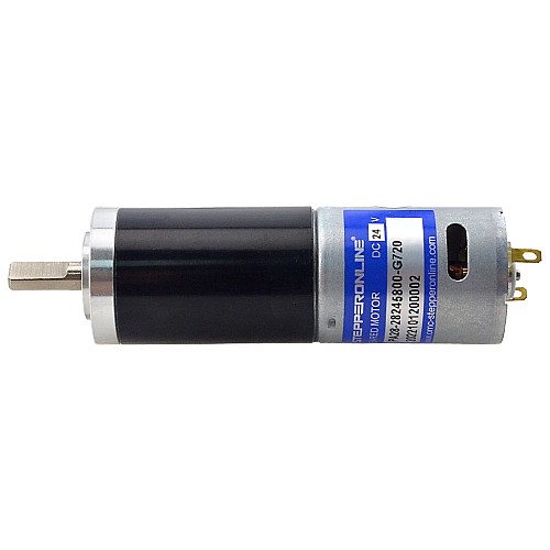 Brushed 24V DC Gear Motor 22Kg.cm/6.4RPM w/ 720:1 Planetary Gearbox - PA28-28245800-G720 | StepperOnline CA