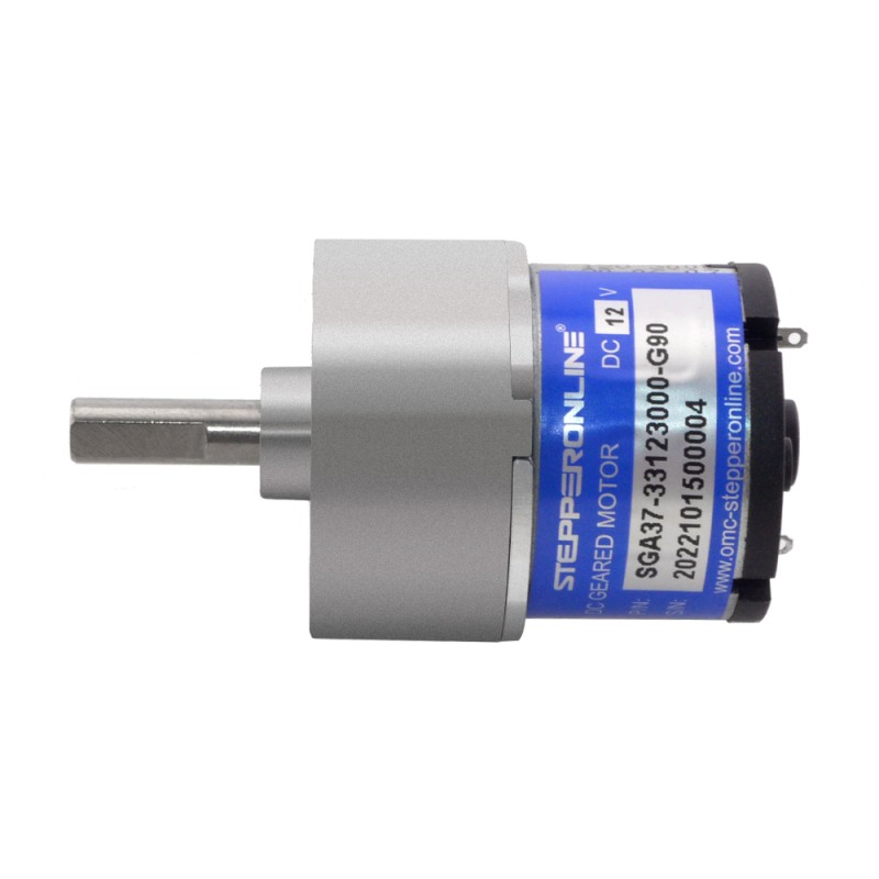 CN On Sale - Brushed 12V DC Gear Motor 2Kg.cm/24RPM 90:1 Spur Gearbox - CN-SGA37-33123000-G90 | StepperOnline CA
