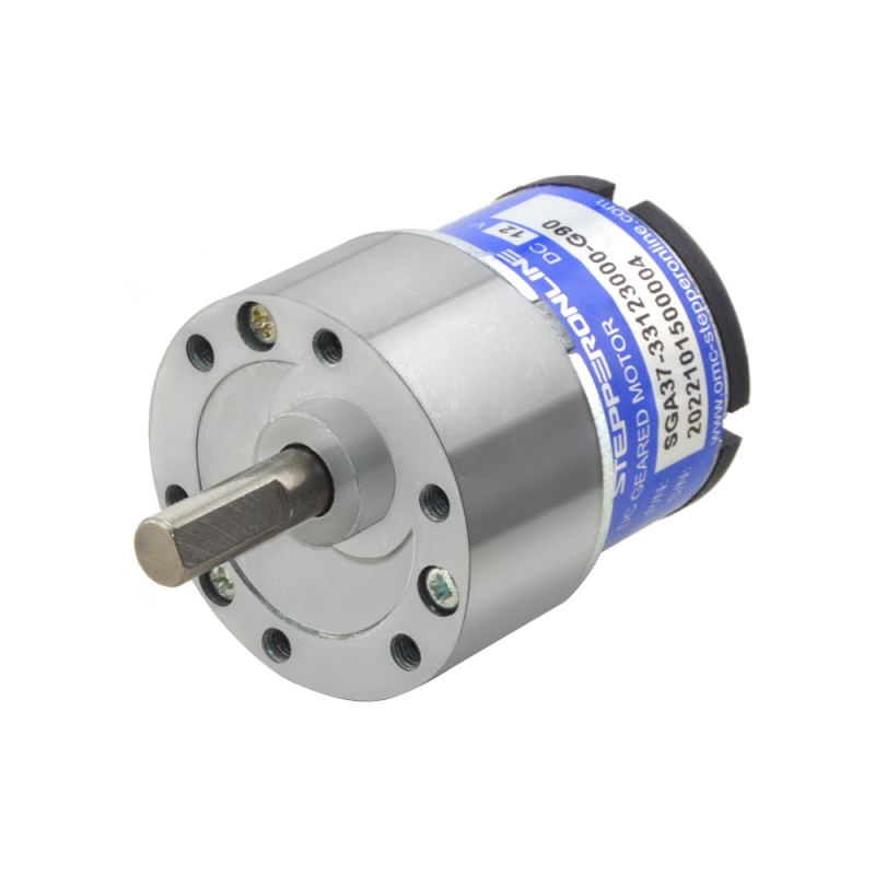 CN On Sale - Brushed 12V DC Gear Motor 2Kg.cm/24RPM 90:1 Spur Gearbox - CN-SGA37-33123000-G90 | StepperOnline CA