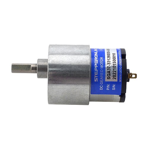 Brushed 12V DC Gear Motor 3Kg.cm/73RPM 60:1 Spur Gearbox - SGA37-33126000-G60 | StepperOnline CA Brushed 12V DC Gear Motor 3Kg.cm/73RPM 60:1 Spur Gearbox - SGA37-33126000-G60 | StepperOnline CA