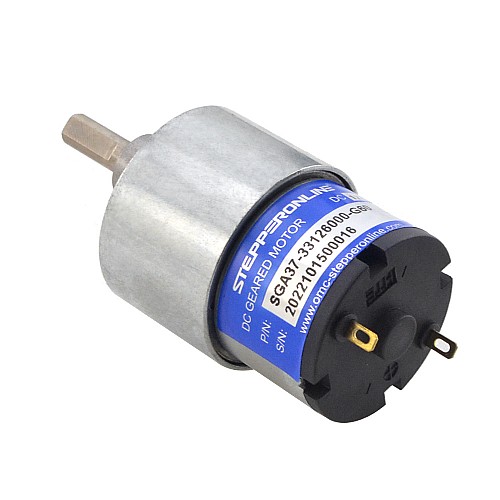 Brushed 12V DC Gear Motor 3Kg.cm/73RPM 60:1 Spur Gearbox - SGA37-33126000-G60 | StepperOnline CA Brushed 12V DC Gear Motor 3Kg.cm/73RPM 60:1 Spur Gearbox - SGA37-33126000-G60 | StepperOnline CA