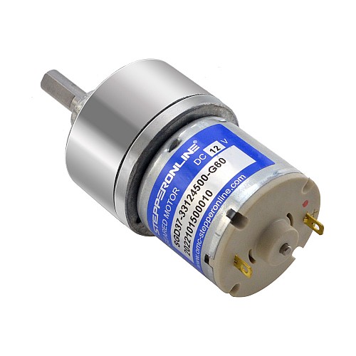 Brushed 12V DC Gear Motor 4Kg.cm/50RPM 60:1 Spur Gearbox - SGD37-33124500-G60 | StepperOnline CA Brushed 12V DC Gear Motor 4Kg.cm/50RPM 60:1 Spur Gearbox - SGD37-33124500-G60 | StepperOnline CA