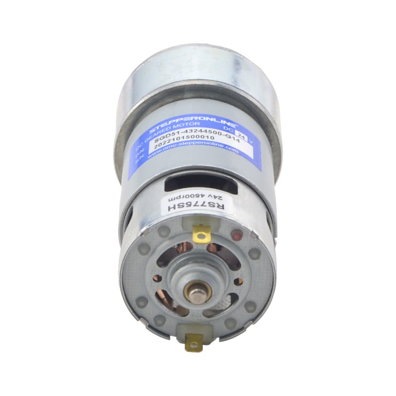 Brushed 24V DC Gear Motor 5Kg.cm/245RPM 14:1 Spur Gearbox - SGD51-43244500-G14 | StepperOnline CA