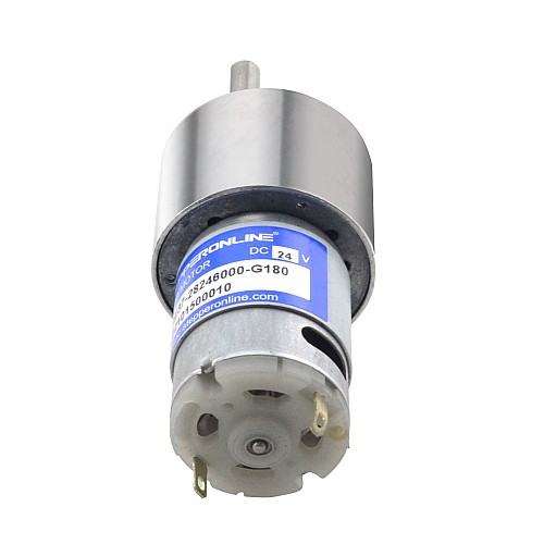 Brushed 24V DC Gear Motor 8.5Kg.cm/25RPM 180:1 Spur Gearbox - SGE37-28246000-G180 | StepperOnline CA