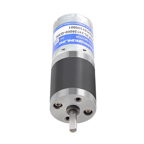 Brushed 12V DC Gear Motor 5Kg.cm/14RPM 340:1 Spur Gearbox - SGF25-24126000-G340 | StepperOnline CA