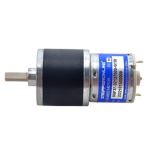 Brushed 12V DC Gear Motor 6Kg.cm/40RPM 128:1 Spur Gearbox - SGF37-32127000-G128 | StepperOnline CA Brushed 12V DC Gear Motor 6Kg.cm/40RPM 128:1 Spur Gearbox - SGF37-32127000-G128 | StepperOnline CA