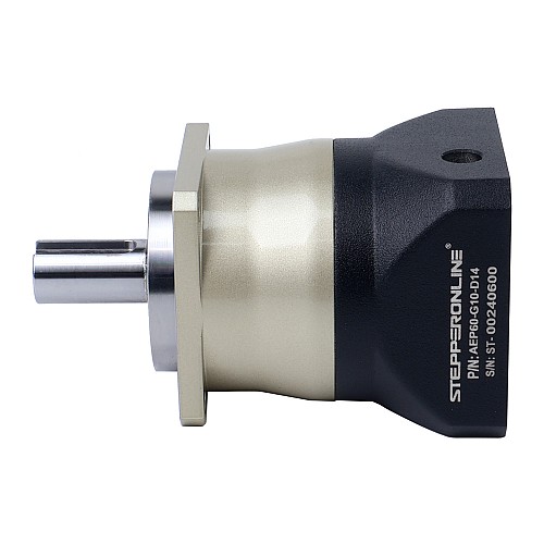 AEP Series 60mm 10:1 Helical Planetary Gearbox Backlash 5arcmin for Servo Motors  IP65 - AEP60-G10-D14 | StepperOnline CA