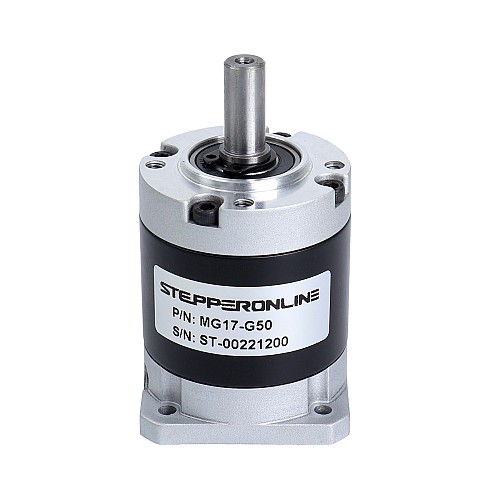 MG Series Planetary Gearbox Gear Ratio 50:1 Backlash 50arc-min for Nema 17 Stepper Motor - MG17-G50 | StepperOnline CA MG Series Planetary Gearbox Gear Ratio 50:1 Backlash 50arc-min for Nema 17 Stepper Motor - MG17-G50 | StepperOnline CA