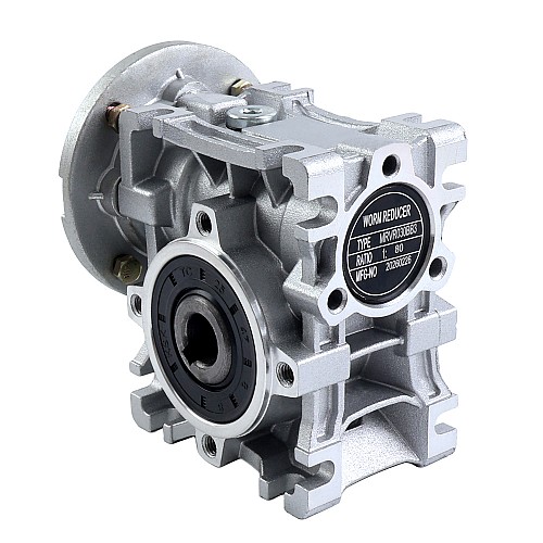 MRVR030 Worm Drive Gearbox 80:1 Ratio Φ9mm Input Shaft with 56B14 Motor Input Flange - MRVR030BB3-G80-D9 | StepperOnline CA